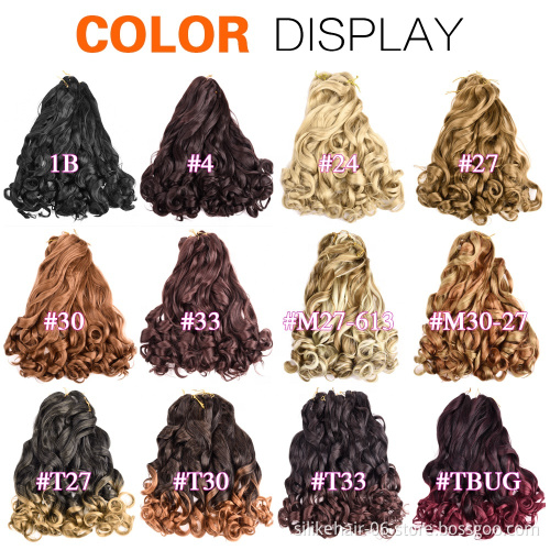 24 Inch French Curly Loose Curl Wave Crochet Braids Synthetic Braiding Hair Pre-Looped  Spiral Curl Hair Wavy Curly Braiding